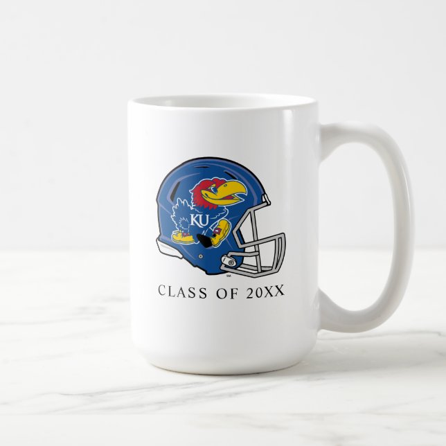University of Kansas Jayhawk Football Helmet Coffee Mug (Right)