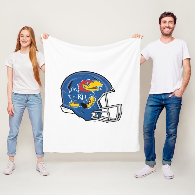 University of Kansas Jayhawk Football Helmet Fleece Blanket (In Situ)