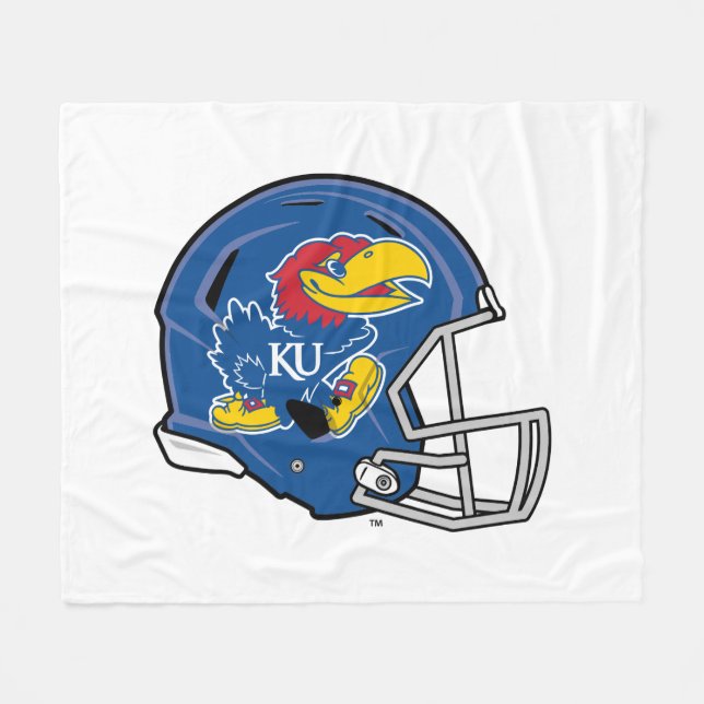 University of Kansas Jayhawk Football Helmet Fleece Blanket (Front (Horizontal))
