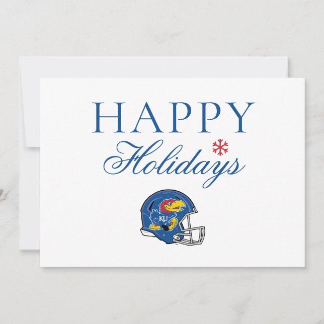 University of Kansas Jayhawk Football Helmet Holiday Card (Front)