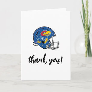 University of Kansas Jayhawk Football Helmet Letterpress Thank You Card