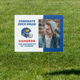University of Kansas Jayhawk Football Helmet Sign
