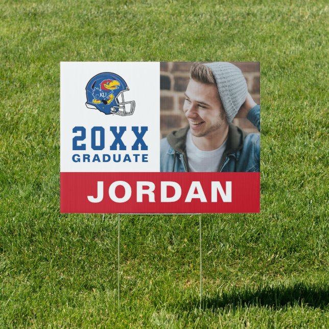 University of Kansas Jayhawk Football Helmet Sign (Insitu)