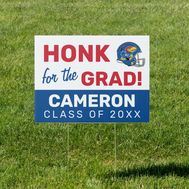 University of Kansas Jayhawk Football Helmet Sign (Insitu)
