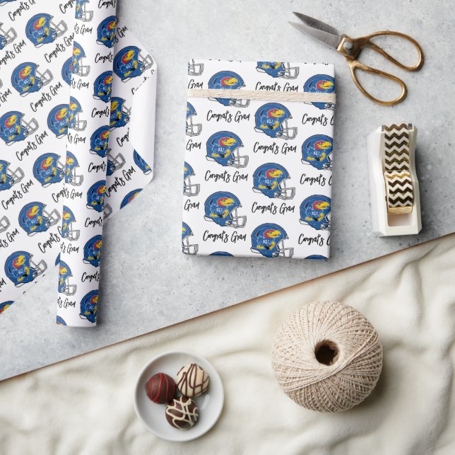 University of Kansas Jayhawk Football Helmet Wrapping Paper (Crafts)