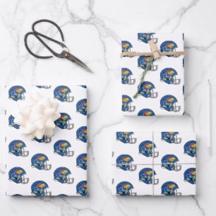 University of Kansas Jayhawk Football Helmet Wrapping Paper Sheets