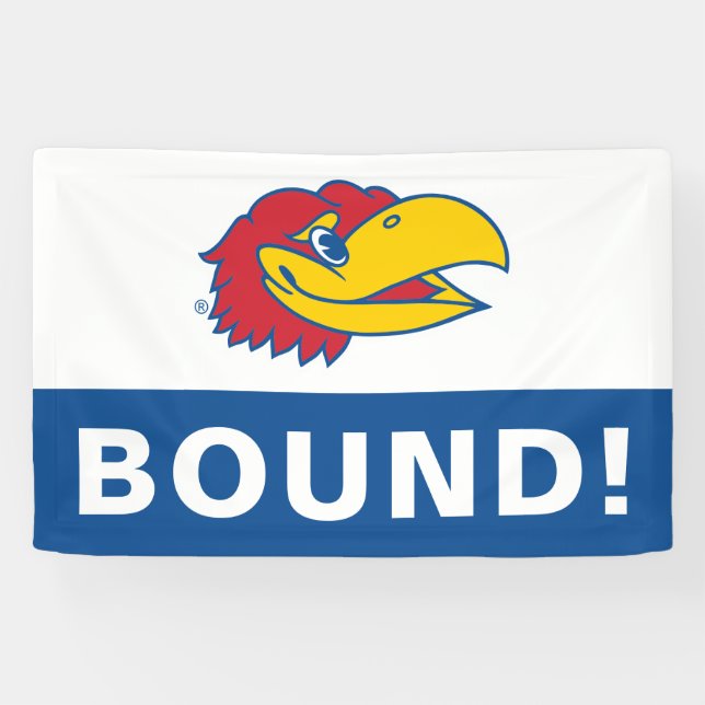 University of Kansas Jayhawk Head Logo Banner (Horizontal)