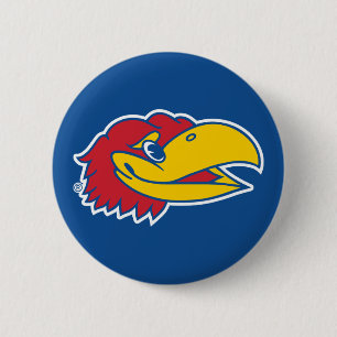 University of Kansas Jayhawk Head Logo Button