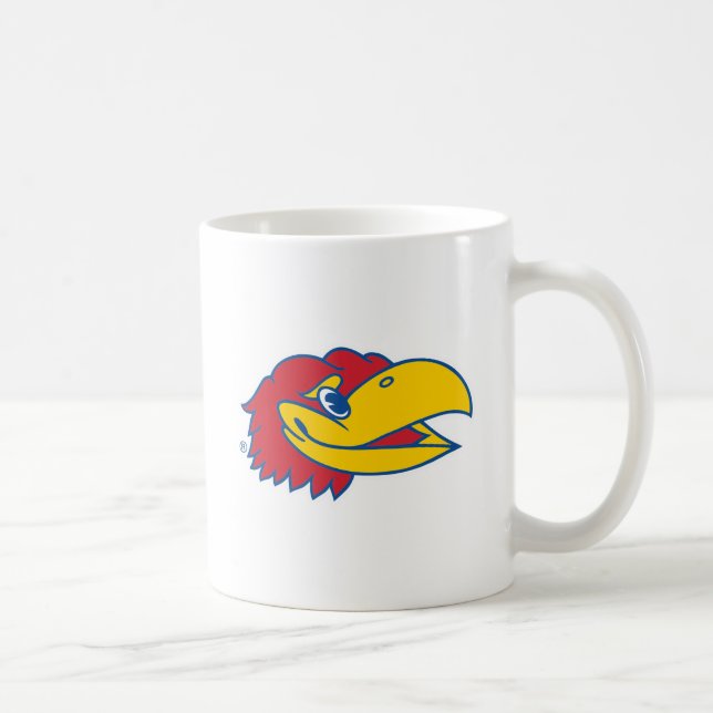 University of Kansas Jayhawk Head Logo Coffee Mug (Right)
