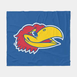 University of Kansas Jayhawk Head Logo Fleece Blanket