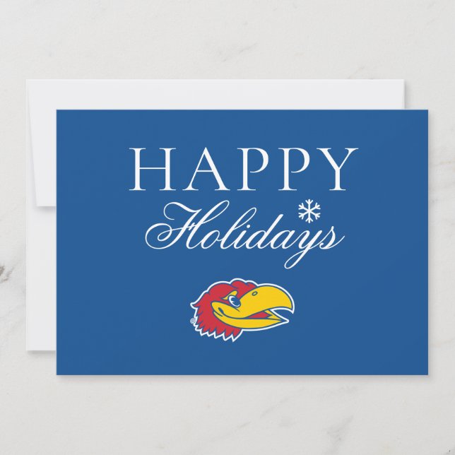 University of Kansas Jayhawk Head Logo Holiday Card (Front)