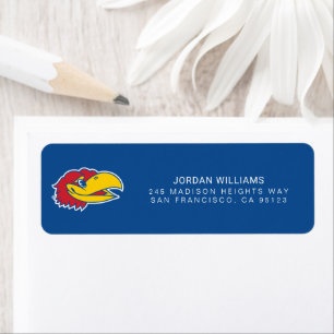 University of Kansas Jayhawk Head Logo Label