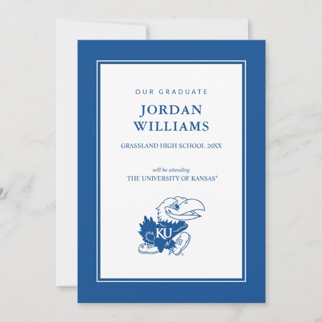 University of Kansas Jayhawk Logo Announcement (Front)