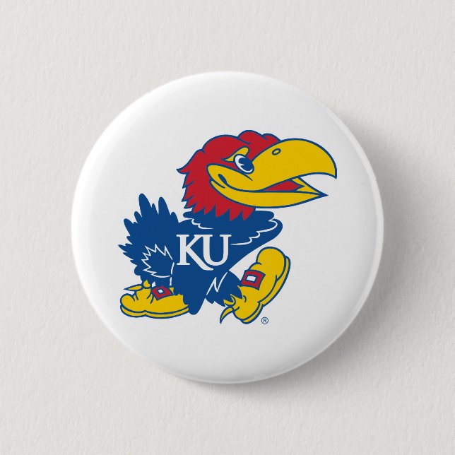 University of Kansas Jayhawk Logo Button (Front)