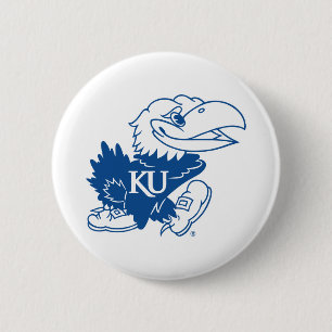University of Kansas Jayhawk Logo Button