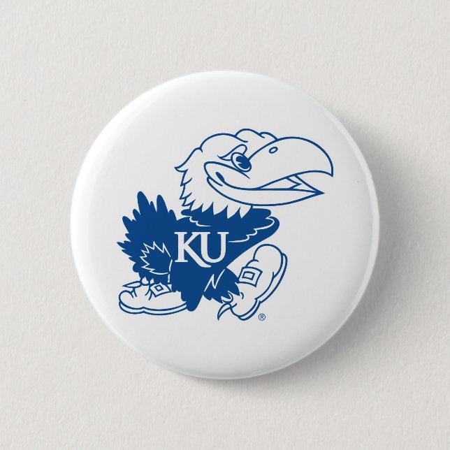 University of Kansas Jayhawk Logo Button (Front)