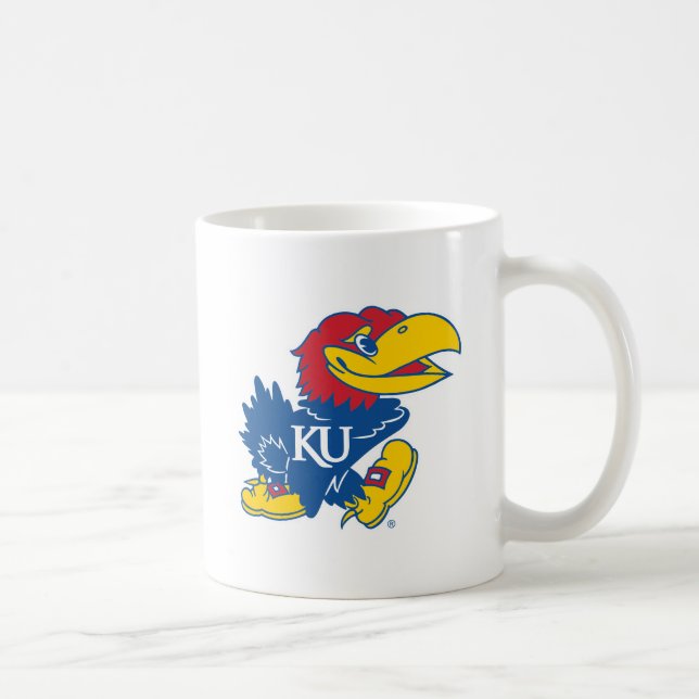 University of Kansas Jayhawk Logo Coffee Mug (Right)