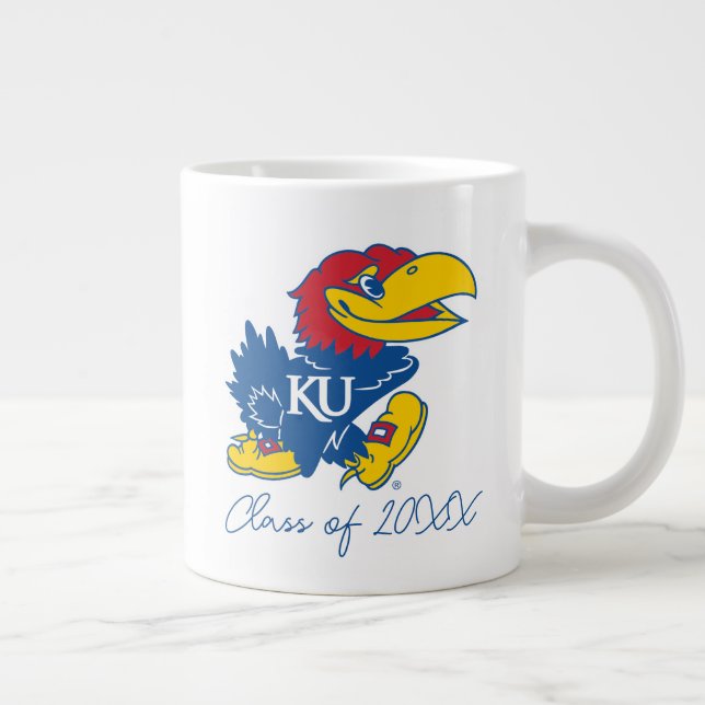 University of Kansas Jayhawk Logo Giant Coffee Mug (Right)