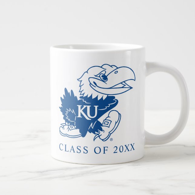 University of Kansas Jayhawk Logo Giant Coffee Mug (Right)