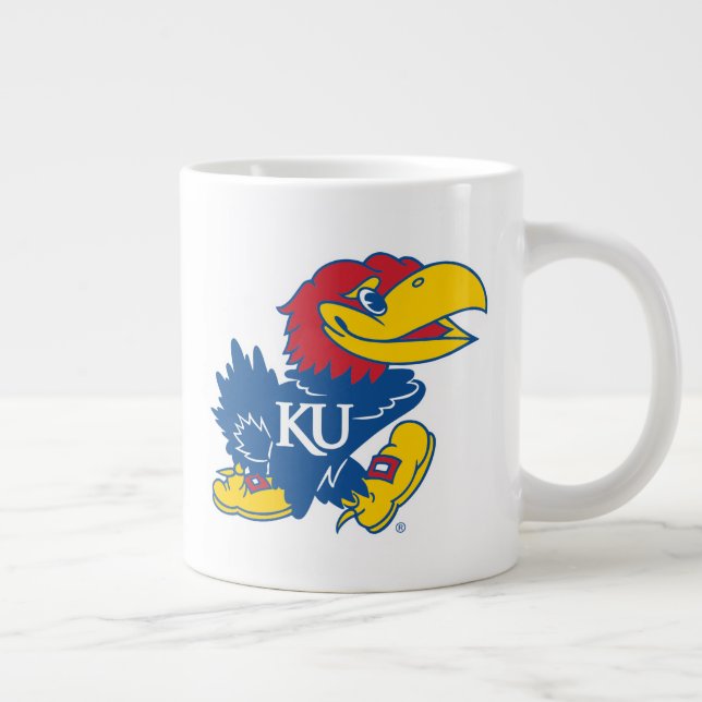 University of Kansas Jayhawk Logo Giant Coffee Mug (Right)