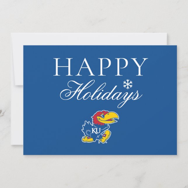 University of Kansas Jayhawk Logo Holiday Card (Front)