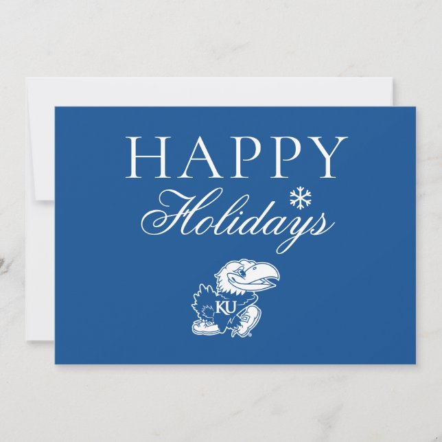 University of Kansas Jayhawk Logo Holiday Card (Front)