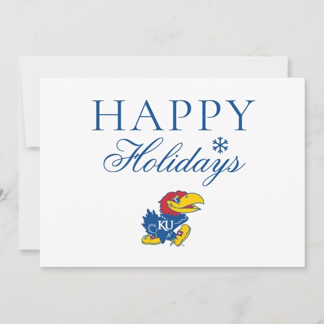 University of Kansas Jayhawk Logo Holiday Card (Front)