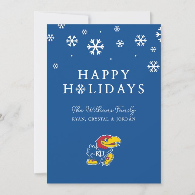 University of Kansas Jayhawk Logo Holiday Card (Front)