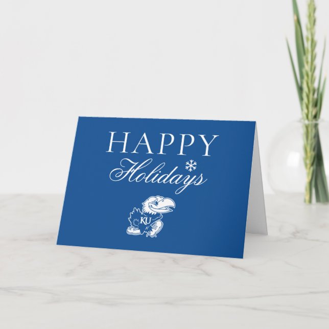University of Kansas Jayhawk Logo Holiday Card (Front)