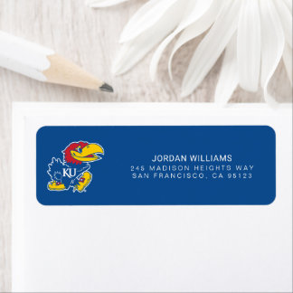 University of Kansas Jayhawk Logo Label
