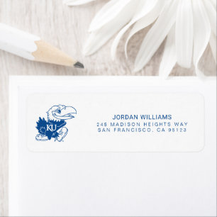 University of Kansas Jayhawk Logo Label