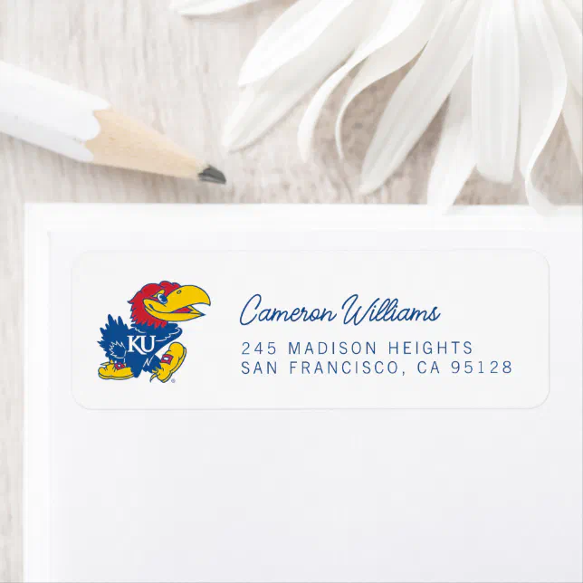 University of Kansas Jayhawk Logo Label | Zazzle