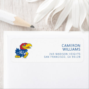 University of Kansas Jayhawk Logo Label