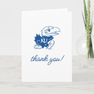 University of Kansas Jayhawk Logo Letterpress Thank You Card