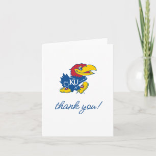 University of Kansas Jayhawk Logo Letterpress Thank You Card