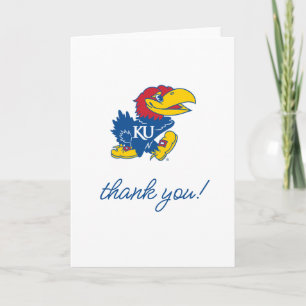 University of Kansas Jayhawk Logo Letterpress Thank You Card