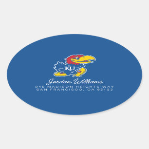 University of Kansas Jayhawk Logo Oval Sticker