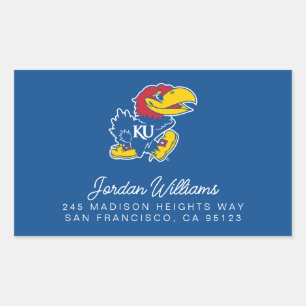 University of Kansas Jayhawk Logo Rectangular Sticker