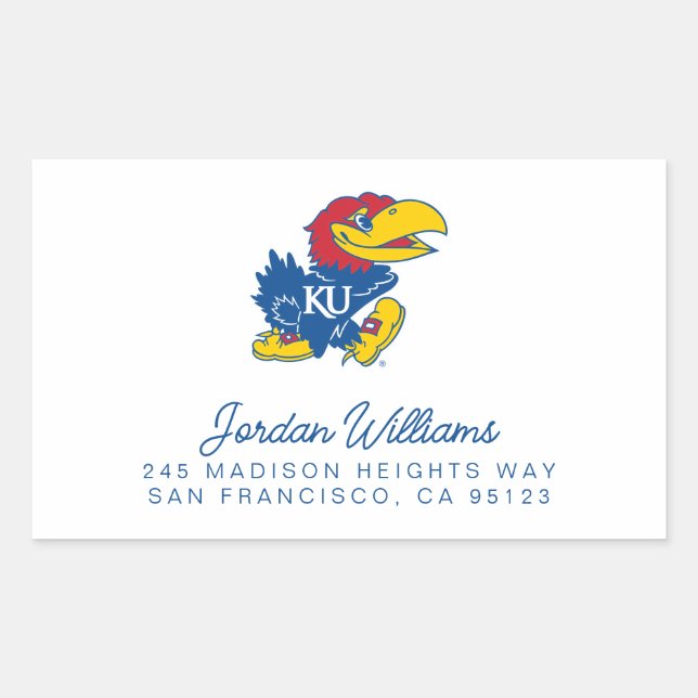 University of Kansas Jayhawk Logo Rectangular Sticker (Front)