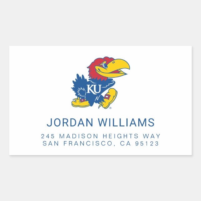 University of Kansas Jayhawk Logo Rectangular Sticker (Front)