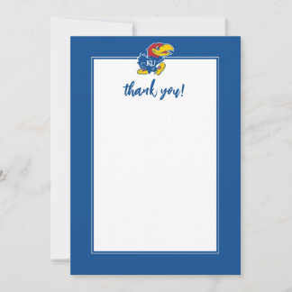 University of Kansas Jayhawk Logo Thank You Card