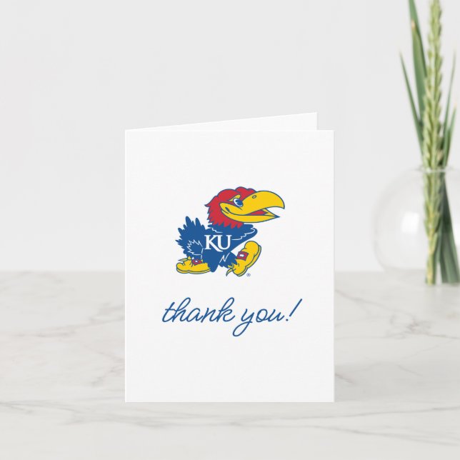 University of Kansas Jayhawk Logo Thank You Card (Front)