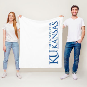 University of Kansas Text Logo Fleece Blanket