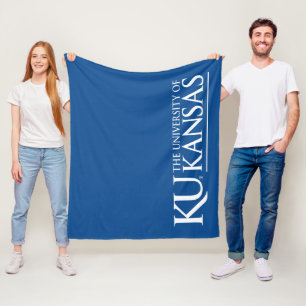 University of Kansas Text Logo Fleece Blanket