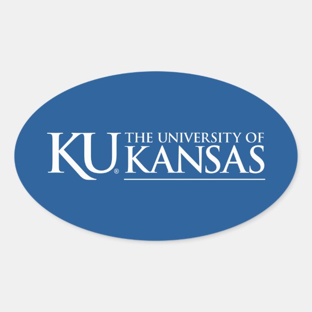 University of Kansas Text Logo Oval Sticker (Front)