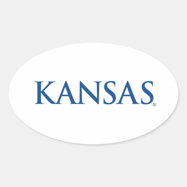 University of Kansas Text Logo Oval Sticker (Front)