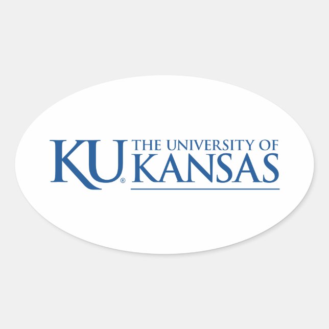 University of Kansas Text Logo Oval Sticker (Front)
