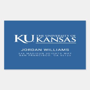 University of Kansas Text Logo Rectangular Sticker
