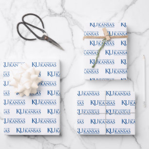 University of Kansas Text Logo Wrapping Paper Sheets