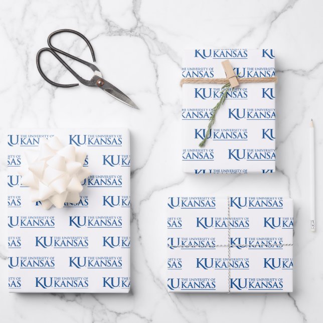 University of Kansas Text Logo Wrapping Paper Sheets (Front)